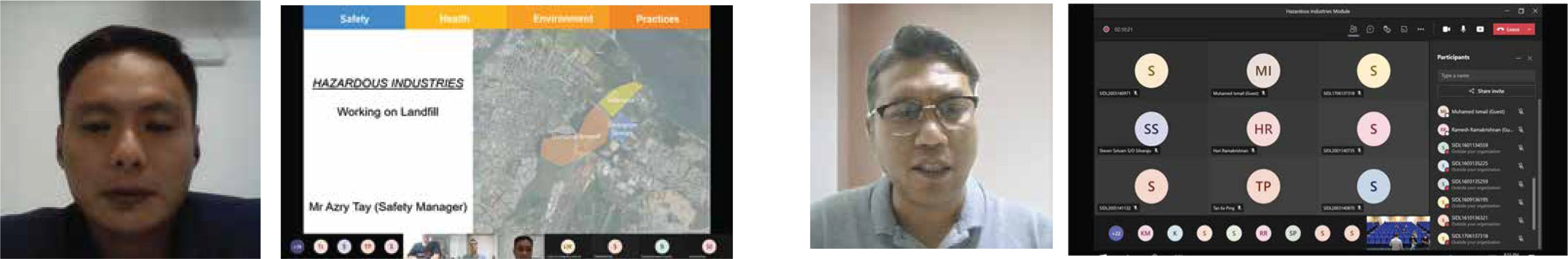 Left: Lecture by Mr Azry Tay (EHS Manager) on “Working on Landfill”, Right: Lecture by Mr Shamsir Bin Ali, EHS Trainer (Corporate) on “Challenges in the Rock Blasting Industry”